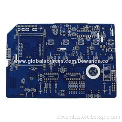 2L PCBs with FR-4 Base Materials, Blue Soldermask, for Telecommunications